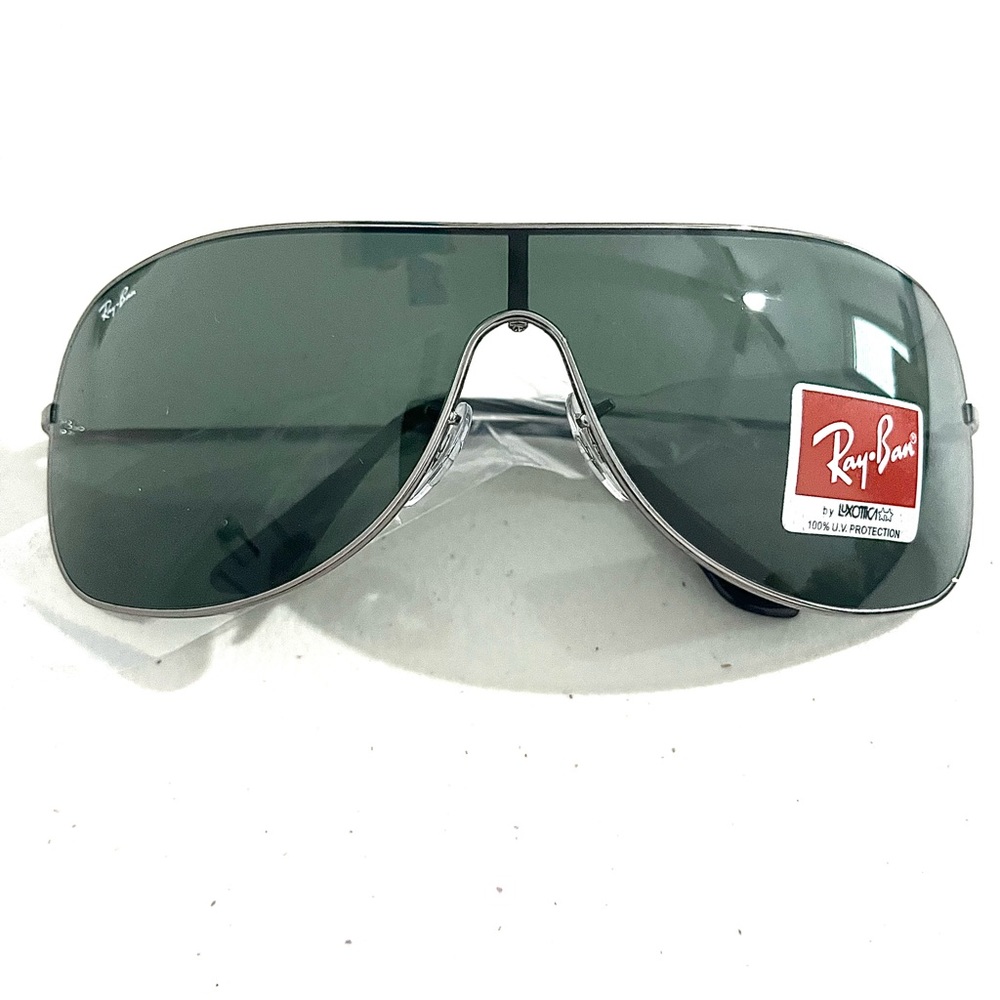 Ray-Ban 125mm Pilot Shield Oversized Sunglasses Gunmetal Gray Unisex